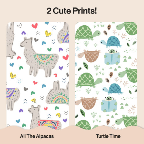 Honest Disposable Diapers - Size 1 - All The Alpacas + Turtle Time (72 Count)