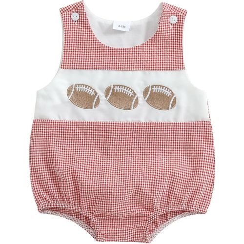 Gaono Newborn Baby Boy Golf Outfit Summer Smocked Bubble Romper Sleevless Golf Cart Embroidery Overalls Tank Jumpsuit