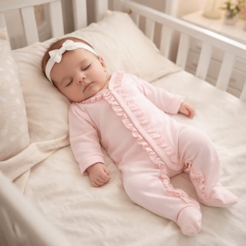 Essentials Pink Ruffle Footie