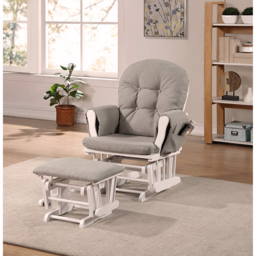Harriet Bee Comfortable Rocking Chair With Ottoman And Plush Cushion For Nursery | Wayfair