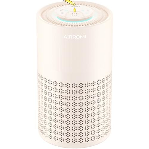AIRROMI Air Purifier for Bedroom with A2001 Creamy Beige