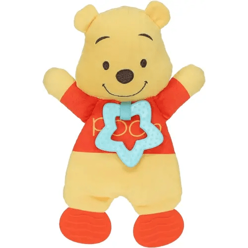 Disney Baby Winnie The Pooh Sensory Blanky with Crinkle and Teether Feet for Infant Baby Boys and Girls Multicolor