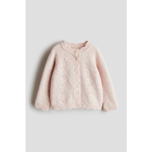 SCALLOPED-EDGE KNIT CARDIGAN