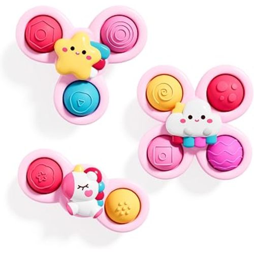Pop Suction Cup Spinner Airplane Travel Toys for 1 Year Old Boy Girl