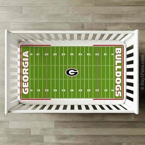 STADIUMSHEETS Day1Fans Officially-Licensed Fitted Crib Sheet (Georgia Bulldogs)