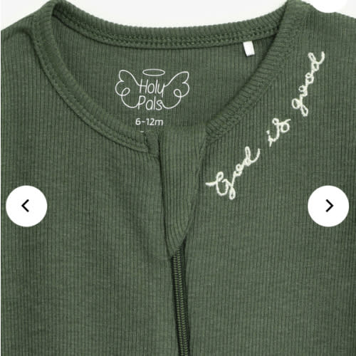 Solid Olive PJ Footed Onesie Ribbed Cotton-Bamboo Blend