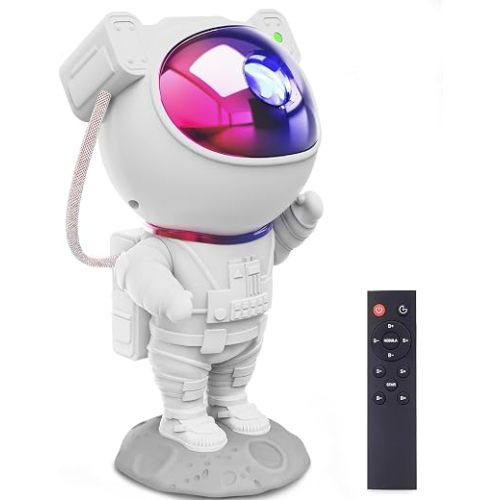 Mooyran Astronaut Galaxy Projector - Star Space Night Light Multicolored, Nebula Ceiling Projection Lamp with Timer & Remote, for Kids Teens Room Bedroom Decor