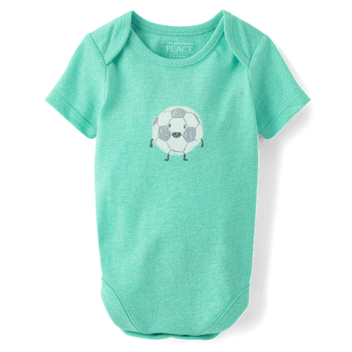 Baby Soccer Ball Graphic Bodysuit - Green
