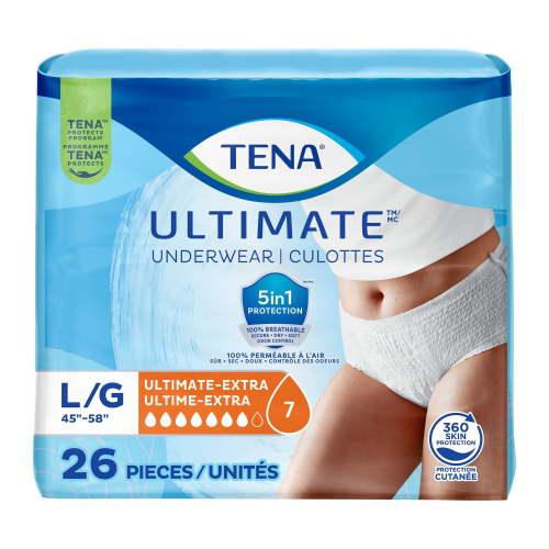 TENA Incontinence Underwear for Women, Postpartum and Bladder Control, Unisex, Ultimate Absorbency, Large, 26 Count - Walmart.ca