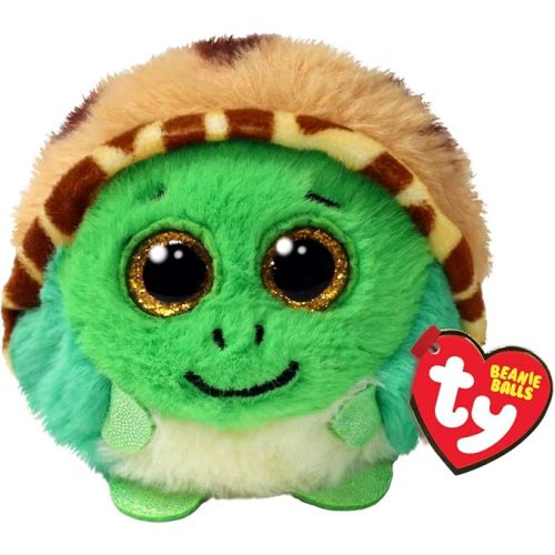 Ty Beanie Balls - Cruiser the Turtle with Gold Glitter Eyes, Collectable Soft Round Plush Toys - 8cm - T42549