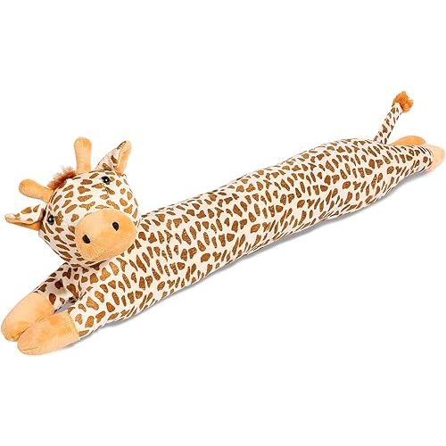 SANFERGE 36 Inch 3LB Heavy Duty Under Door Draft Stopper, Decorative Soundproof Door Draft Blocker, Energy Saving Draft Guard, Giraffe Yellow
