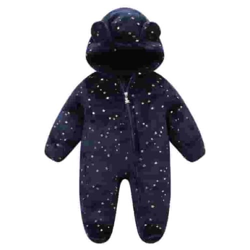 Hicidod Baby Girls Boys Jumpsuit Onesie Hoodie Winter Warm Thicken Romper Footies Fleece Cute Print Toddler Snowsuits Deals