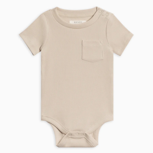 Dana Ribbed Short Sleeve Pocket Bodysuit