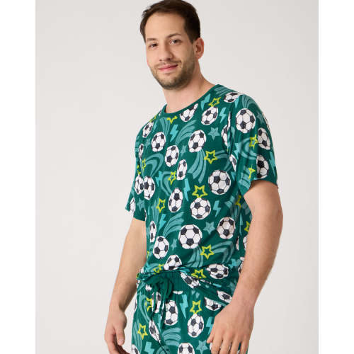 Soccer Stars Men's Short Sleeve Pajama Top
