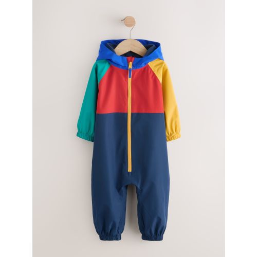 Navy Colourblock Waterproof Fleece Lined Puddlesuit (3mths-7yrs)