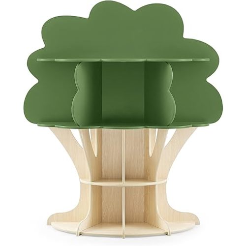 Delta Children Tree Bookcase - Greenguard Gold Certified, Fern Green/Crafted Natural