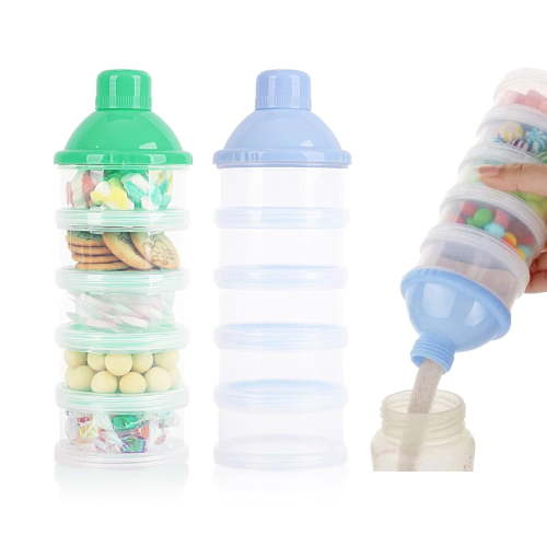 2 PCS 5 Layers Baby Milk Powder Dispenser, Portable Formula Dispenser, Travel Milk Powder Container, Snack Storage Box