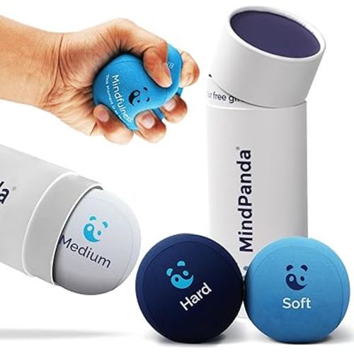 Mind & Body Stress Balls for Adults - Multi-Density Squeeze Balls for Hand Therapy & Grip Strengthening - Stress & Anxiety Relief - Choose 3-Ball (Soft, Medium & Hard) or 2-Ball (Soft & Hard) Sets