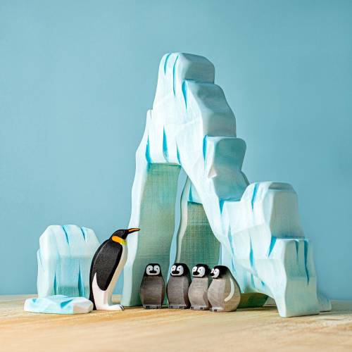 Bumbu Handmade Wooden Penguin Toy Set / Ice Cliffs set option 2