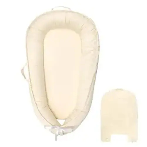 Hooyax Baby Lounger Cover Only, 100% Cotton Newborn Nest Cover, Soft Portable Baby Nest Replacement Cover for Boys Girls, Breathable Infant Lounger Covers, Baby Essential (Beige)