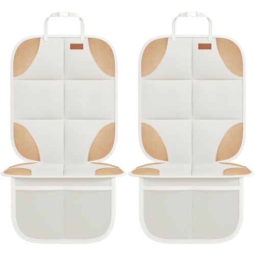 SMART ELF Car Seat Protector, 2Pack Seat Protector Protect Child Seats with Thickest Padding and Non-Slip Backing Mesh Pockets for Baby and Pet,Sedan SUV Truck (Black)