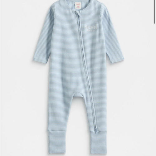 Core Rib Logo Bodysuit | Navy Stripe | Seed Heritage