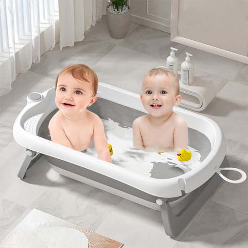 Liyufly 31.5in Folding Baby Bath Tub, Home Travel Portable Foldable Baby Bathtub for Infant,Newborn,Toddler, Gray
