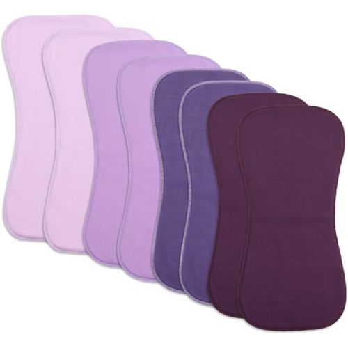 8 Pack Baby Burp Cloths, Unisex for Boys and Girls, Super Absorbent and Soft Towel,Solid Color (Purple)