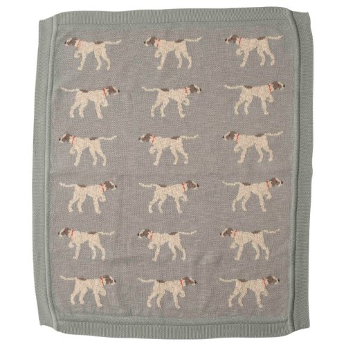 Rosalind Wheeler Kiley Cotton Knit Baby Blanket with Dog | Wayfair