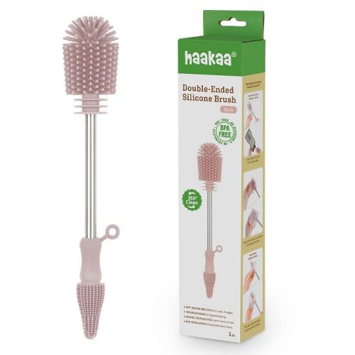 Haakaa Double-Ended Silicone Brush 1 PK Blush