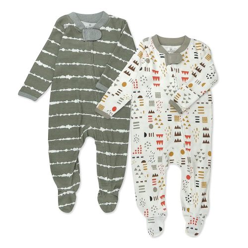 HonestBaby Baby Sleep N' Play One-Piece Zip-Front Footed Organic Cotton Pajama Sleeper