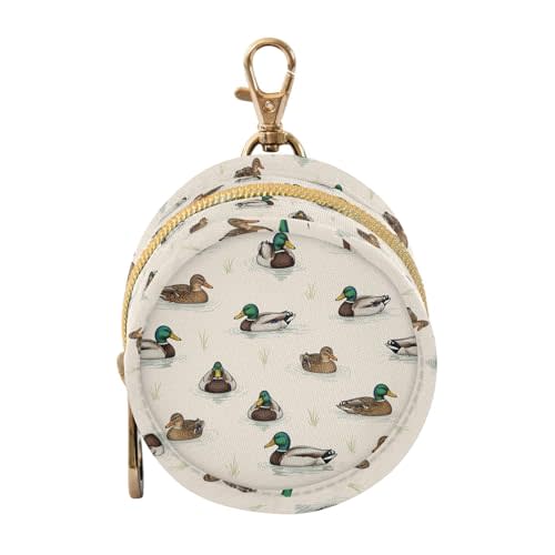 Duck Beige Print Pacifier Holder Case with Clip Pacifier Storage Case Baby Pacifiers Holder Portable for Diaper Bag Newborn Boy Girl Essentials