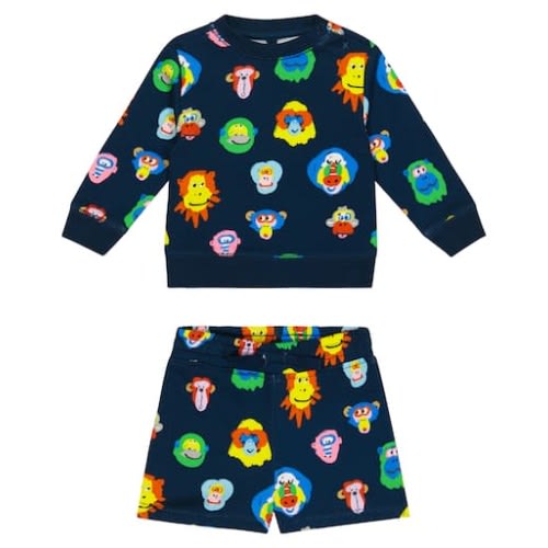 Baby cotton sweatshirt and shorts set