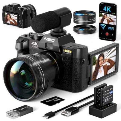 NBD 4K Digital Camera for Photography, 48MP Autofocus Vlogging Camera for YouTube with 32GB TF Card