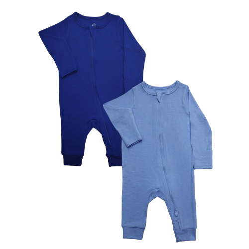Wonder So Soft Modal by Wonder Nation Gender Neutral Two-Way Zipper Footless Sleep N Play Pajamas, 2-Pack, Sizes Preemie–6/9 Months