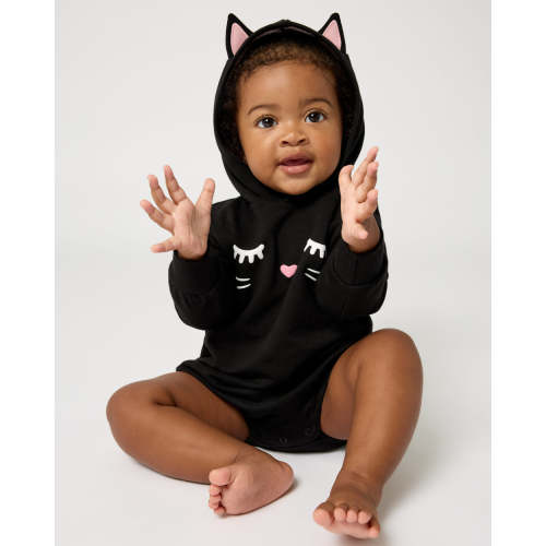 Black Cat Hoodie Romper Newborn