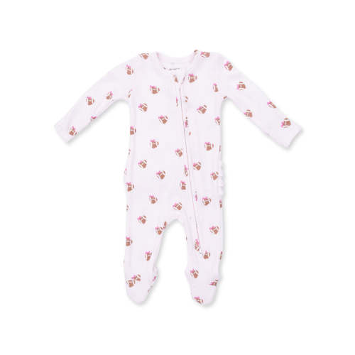 Ribbed 2-Way Ruffle Zip Footie, Mini Football Hearts – SpearmintLOVE