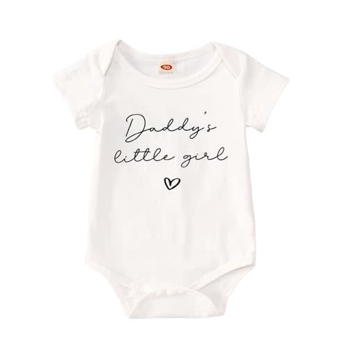 GLIGLITTR Baby Girls Bodysuit 1st Father's Day Romper Daddy's Girl Onesie Infant Short Sleeve Jumpsuit Outfit 3-18 Months