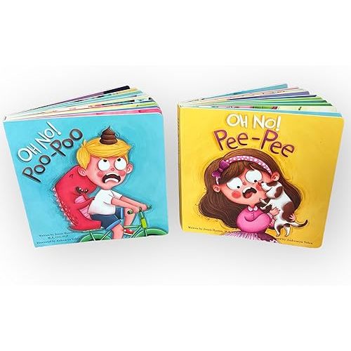 Bjorem Speech® OH NO Pee Pee and OH NO Poo Poo Board Book Bundle - The Perfect Potty Partner for Toilet Training, Fun and Functional, Making Potty Talk Fun