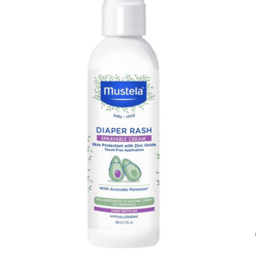 Mustela Baby Diaper Rash Cream Spray – Touch-Free protectant with Zinc Oxide & Natural Avocado - Treats, Soothes and Prevents Diaper Rash- Fragrance-Free - 3 fl. oz
