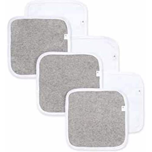 Burt's Bees Baby Washcloths, Absorbent Knit Terry, Super Soft 100% Organic Cotton Heather Grey