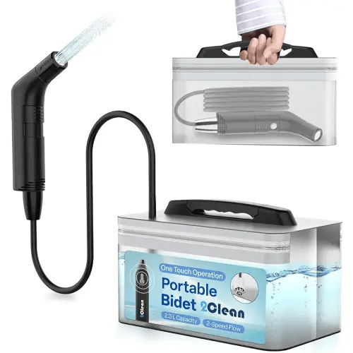 2Clean Portable Bidet, Portable Bidet for Travel, Travel Bidet Portable Sprayer, Portable Bidet for Women, Bidet Portable for Personal Care, Portable Bidet for Toilet, Electric Portable Bidet for Men