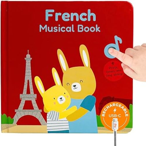 Cali's Books French Nursery Rhymes | New Rechargeable Sound Books | Sound Book for Toddlers 1-3 | Bilingual Books for 1 Year Old | | French Baby Book