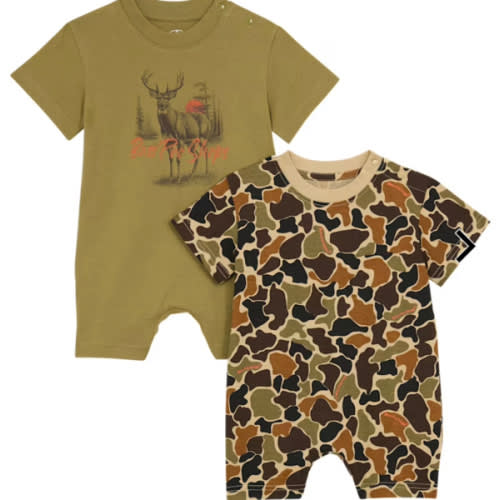 Bass Pro Shops Deer Print and Camo Short-Sleeve Romper 2-Piece Set for Babies | Bass Pro Shops