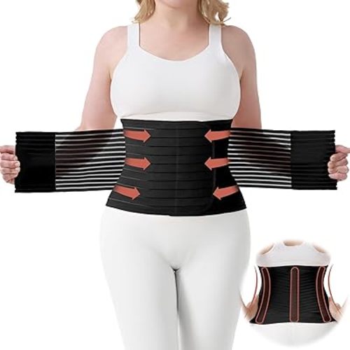 Trendyline Postpartum Belly Band for Women: Abdominal Binder for C Section Recovery Post Surgery Compression Reduce Swelling Diastasis Recti Repair - Lightweight Adjustable After Birth Belly Wrap