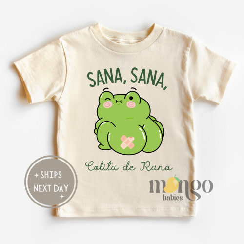 Cute Hispanic Kids Tshirt Sana Sana Colita de Rana Baby Outfit Cute Spanish Newborn Infant Outfit for Latina Kids Tee Latino Kids Shirt 1976