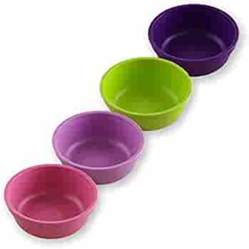 RE-PLAY Made in USA 4pk -12 oz. Bowls in Amethyst, Lime Green, Purple & Bright Pink | Made from Eco Friendly Heavyweight Recycled Milk Jugs - Virtually Indestructible | BPA Free | Butterfly+