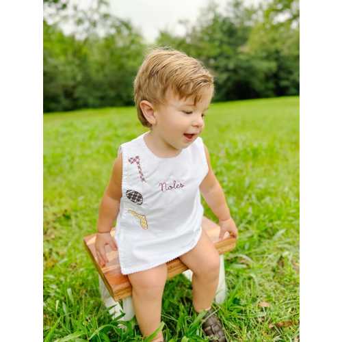 Gingham College Football - Two Piece Diaper Set