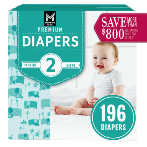 Member's Mark Premium Baby Diapers, Sizes: Newborn - 7 - Sam's Club