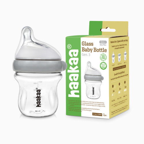 Haakaa Glass Baby Bottle - 4 Oz